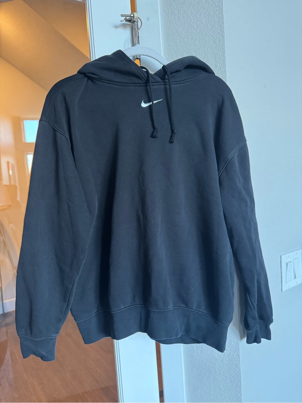 Nike Black Hoodie with White Swoosh